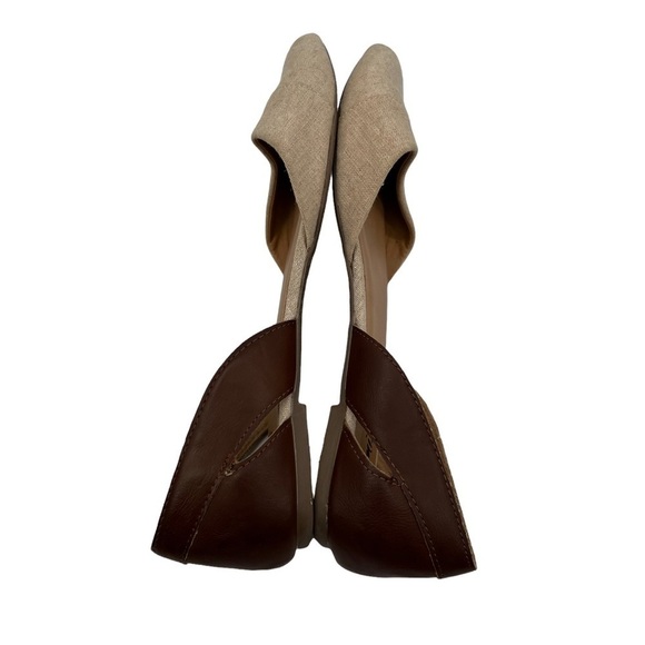 Fioni Brown And Tan Canvas Pointed Toe Flats Size 7 1/2 Women's - Picture 6 of 9